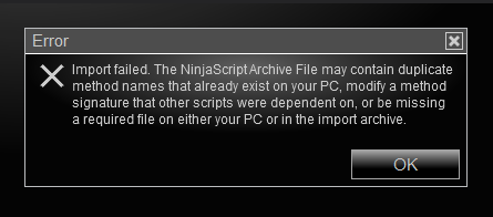 Import Failed - Can Not Import